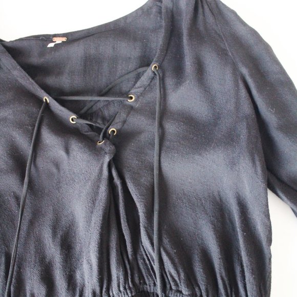 Free People Black Coverup with tassels Size Small Petite ( S / P ) - Picture 4 of 8